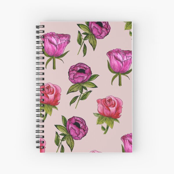 Pink and Purple florals Spiral Notebook