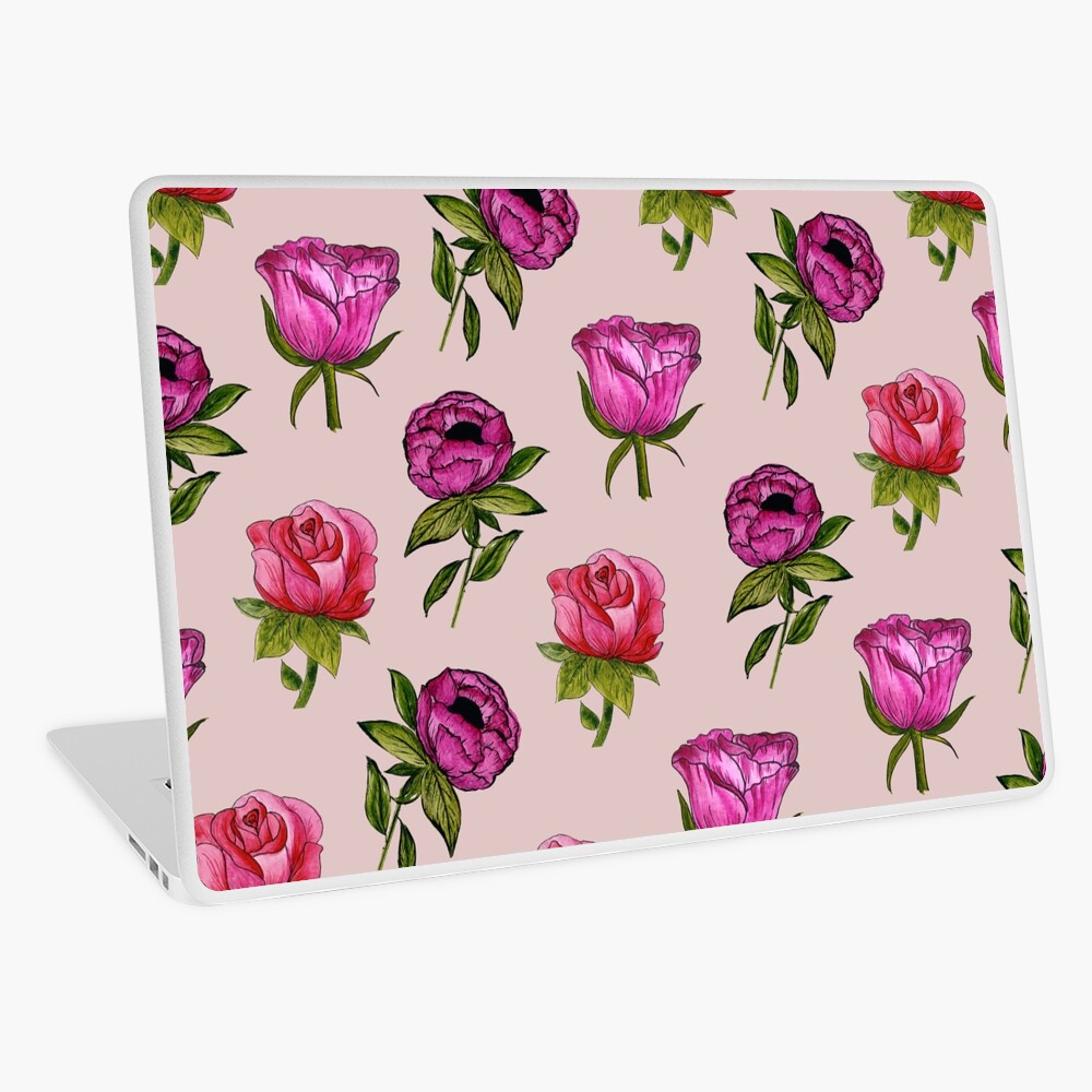 Pink and Purple florals Laptop Skin