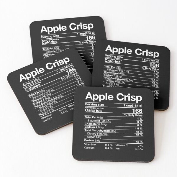 Item preview, Apple Crisps Nutritional Fact Costume Lazy Thanksgiving Gift  designed and sold by Nikolaienko Artem.
