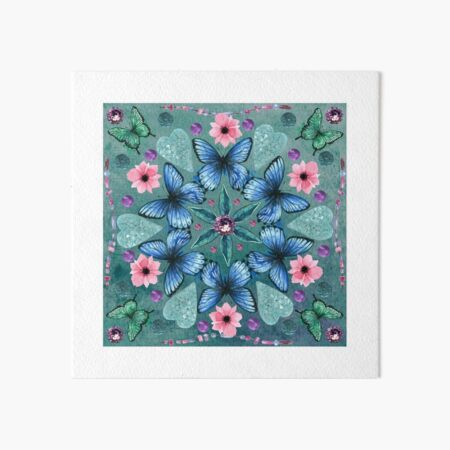 A Kaleidoscope of Butterflies (Teal) Art Board Print