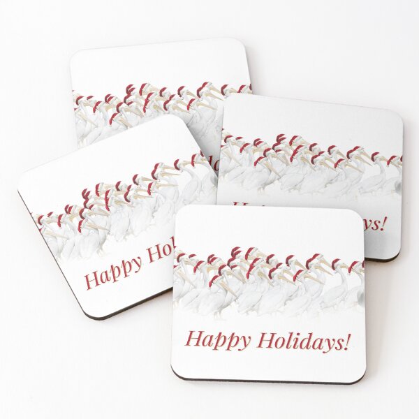 Item preview, Peilcans with Santa Hats Happy Holidays designed and sold by Stephanie Laird.