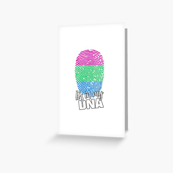 Polysexual It's in my DNA Funny Activism Polysexuality Flag Polysexuals Colors Polz Supporter Funny Polysexual Meme Gift Poly Gender Gift Greeting Card