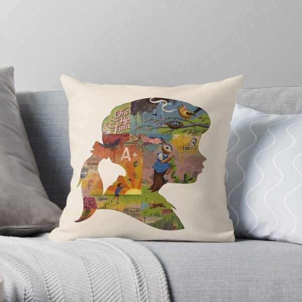Thoughtful - Girl Silhouette Throw Pillow