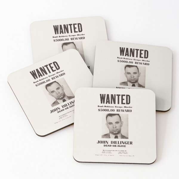Item preview, John Dillinger - Wanted Dead Or Alive designed and sold by warishellstore.