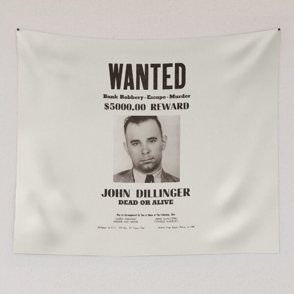 Item preview, John Dillinger - Wanted Dead Or Alive designed and sold by warishellstore.
