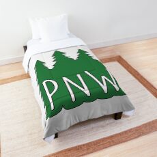 PNW Evergreen Pine Trees Comforter