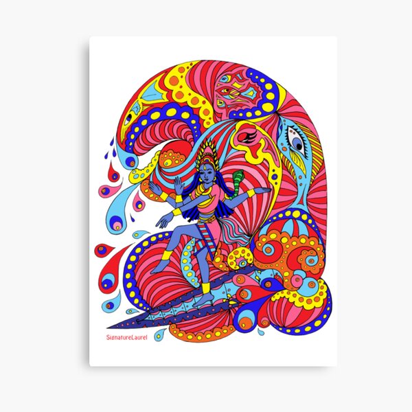 Shiva Surfing Canvas Print