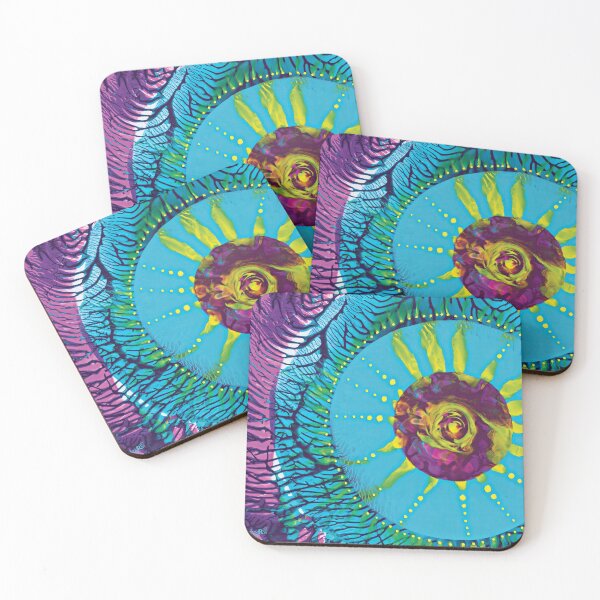 Item preview, Abstract art Purple blue and yellow eyeball designed and sold by ronypriester.