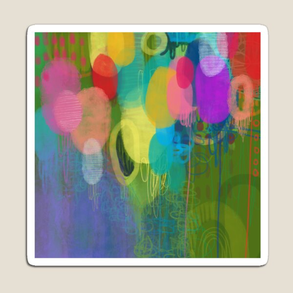 Rainbow Floral Meadow Bouquet Magnet