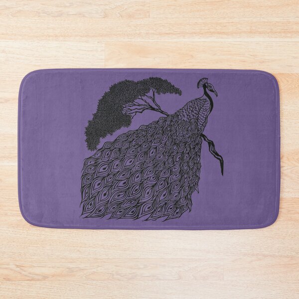 Item preview, Peacock on Branch | Bird Design designed and sold by Monochromatics by Corie Mae Dark.