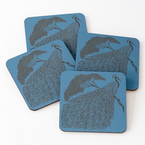 Item preview, Peacock on Branch | Bird Design designed and sold by Monochromatics by Corie Mae Dark.