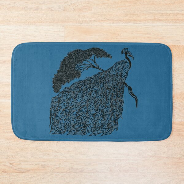 Item preview, Peacock on Branch | Bird Design designed and sold by Monochromatics by Corie Mae Dark.