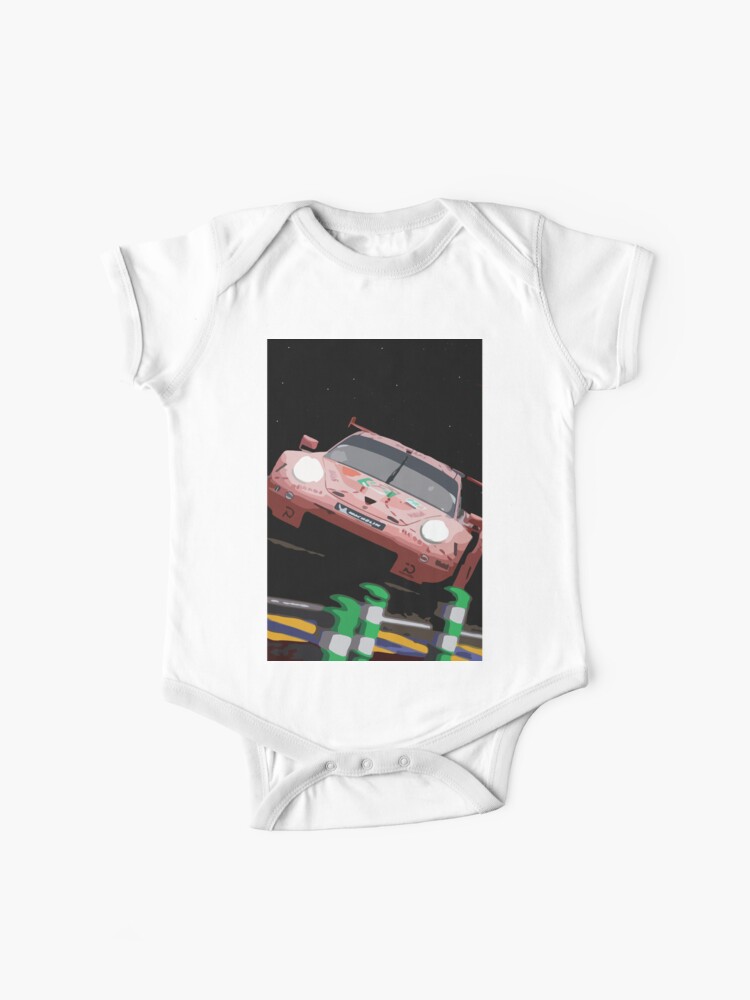 Porsche 911 Rsr Pink Pig 18 Baby One Piece By Speedbirddesign Redbubble
