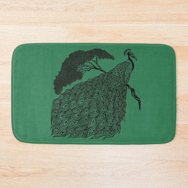 Item preview, Peacock on Branch | Bird Design designed and sold by Monochromatics by Corie Mae Dark.