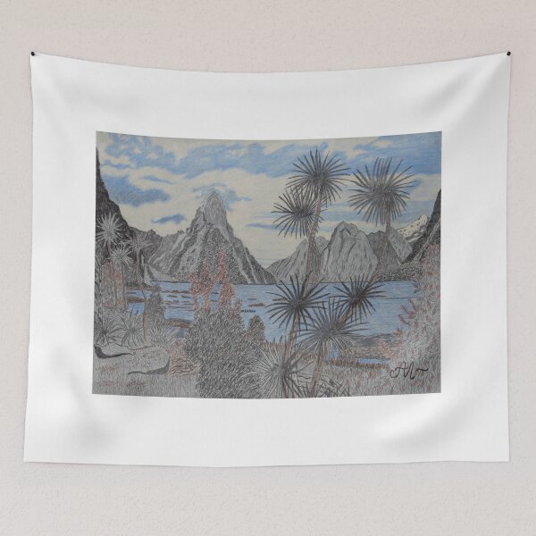 Item preview, Cabbage trees and Mitre Peak designed and sold by AntonL18.