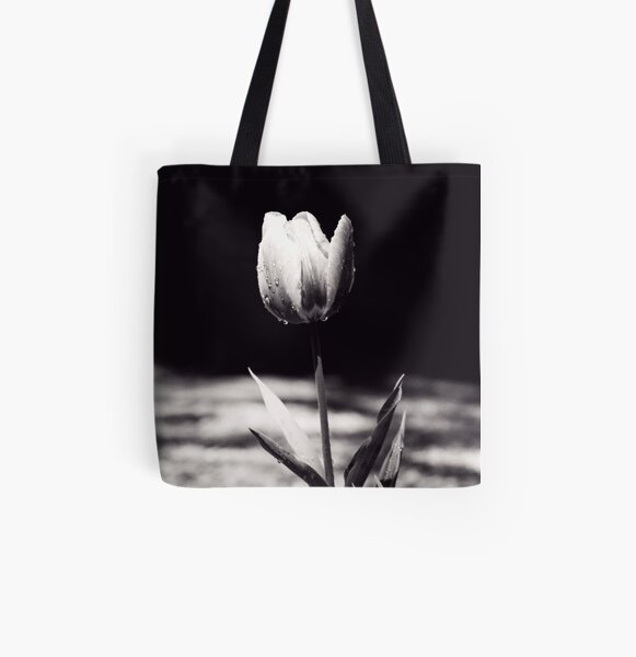 Raindrops on Tulip All Over Print Tote Bag