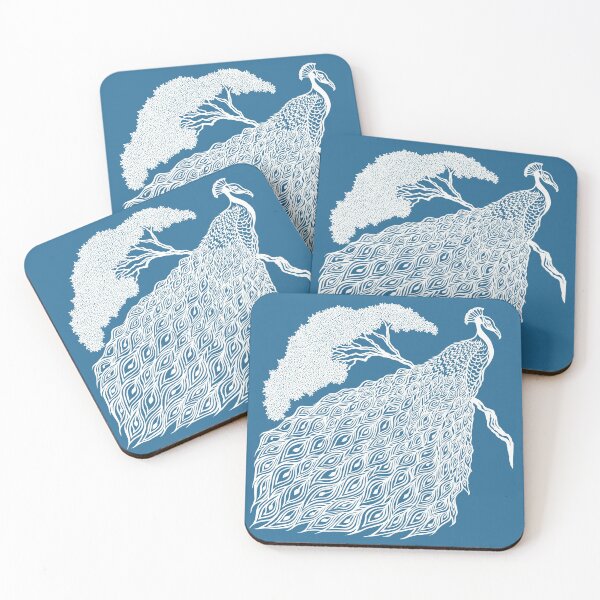 Item preview, Peacock on Branch | Bird Design designed and sold by Monochromatics by Corie Mae Dark.