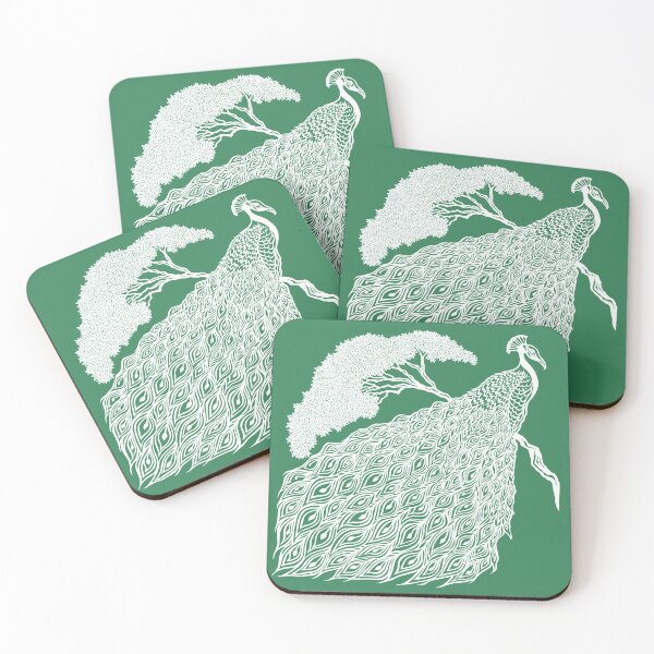 Item preview, Peacock on Branch | Bird Design designed and sold by Monochromatics by Corie Mae Dark.