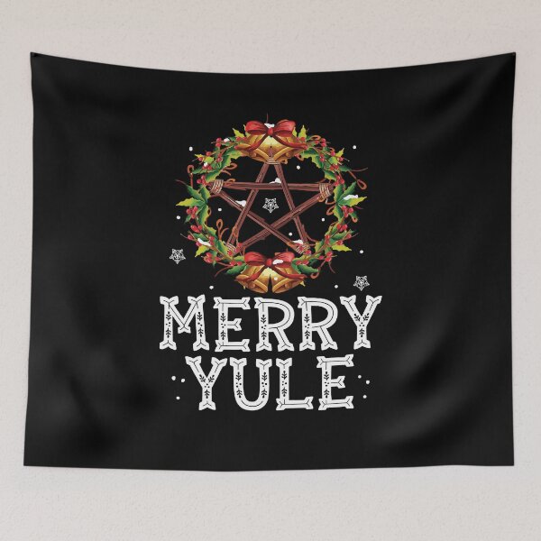 Item preview, Merry Yule Winter Solstice Holly Pentagram Gift designed and sold by Dressed For  Duty.