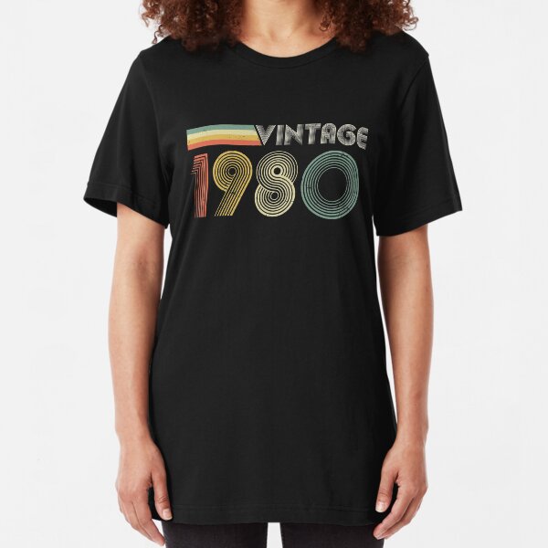Vintage 1980, 40th Birthday Gift Slim Fit T-Shirt