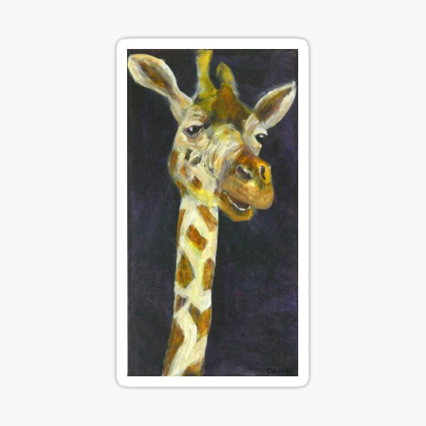 Cute Giraffe Painting Sticker