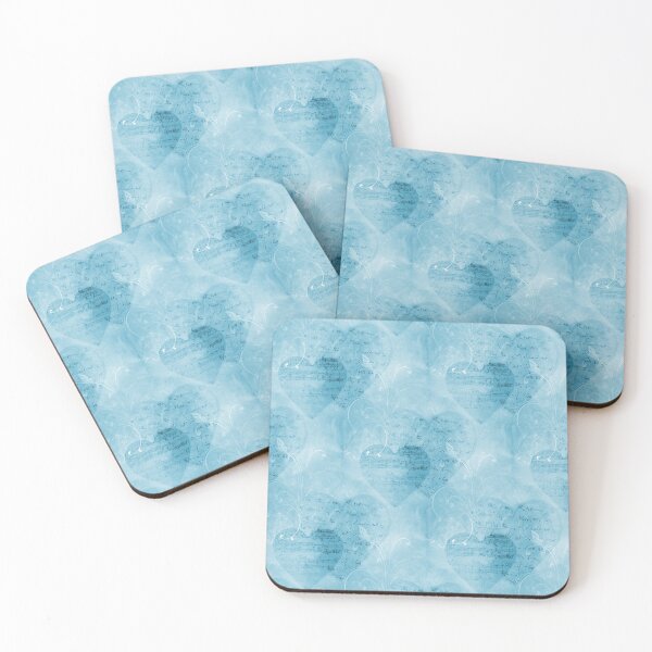 Item preview, Hearts and Butterflies Blue Turquoise Literary Writing designed and sold by 13Moons.