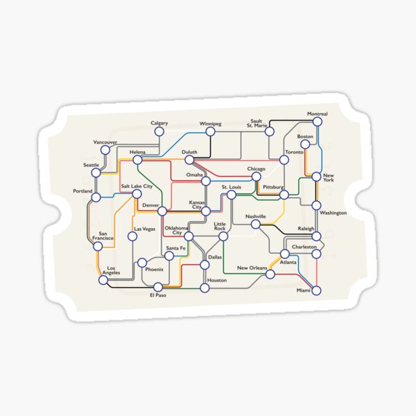 Item preview, US Railroad - Ticket To Ride - Subway Map designed and sold by brainthought.