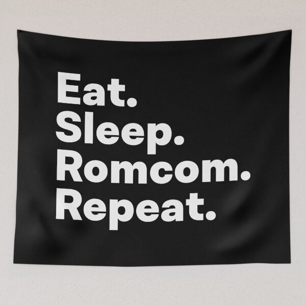 Item preview, Eat Sleep Romcom Repeat designed and sold by teesaurus.