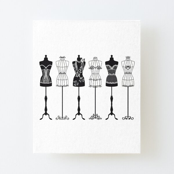 Vintage Fashion Tailor Dressmaker Seamstress Mannequin Dummy Art Board  Print for Sale by NoFutureForU