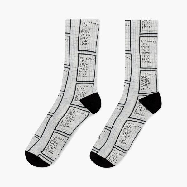 Item preview, I'll have a cafe mocha vodka Valium latte to go please - quote typography text art by Word Fandom - wordfandom designed and sold by Kerry Pritchard.