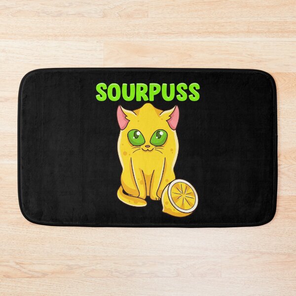 Item preview, Grumpy Sourpuss Kitten Pun With Sour Lemon  designed and sold by Maria Garcia.