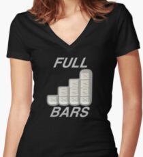FULL XANAX BARS WHITE Women's Fitted V-Neck T-Shirt
