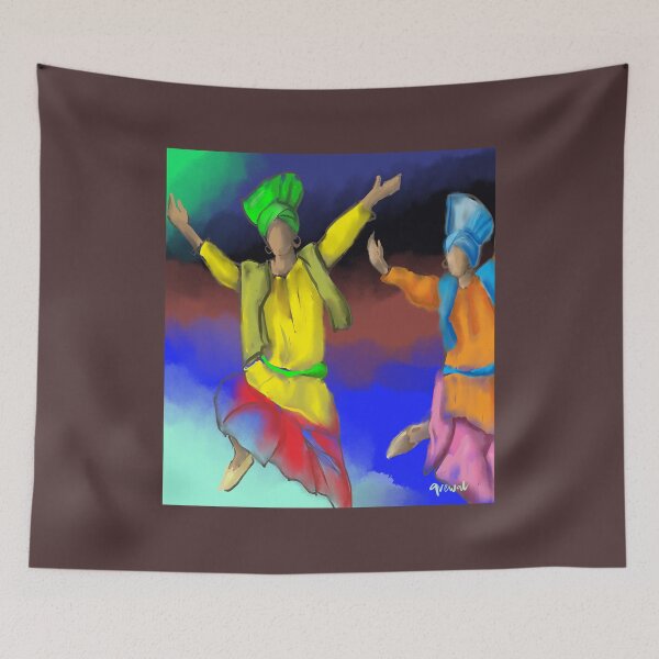 Item preview, Bhangra Dancers 2 designed and sold by Sukhpal Grewal Ethnic Art.