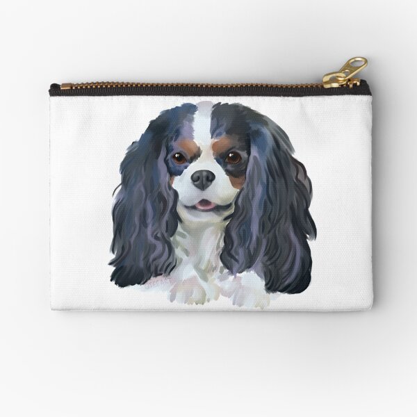 Tricolour Cavalier King Charles - Smiling Zipper Pouch