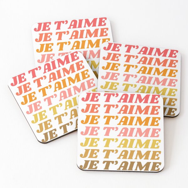 Aperçu de l'œuvre Je t'aime | Traduction française de Je t'aime dans des couleurs chaudes créée et vendue par JuneJournal.
