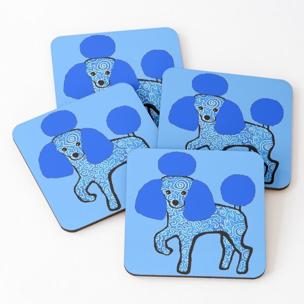 Item preview, Poodle Fanciness -- Blue Batik designed and sold by Clare Wuellner.