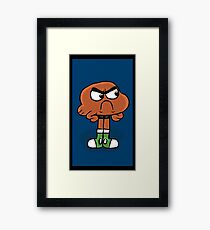 Upset Darwin (Blue Background) - The Amazing World of Gumball Framed Print