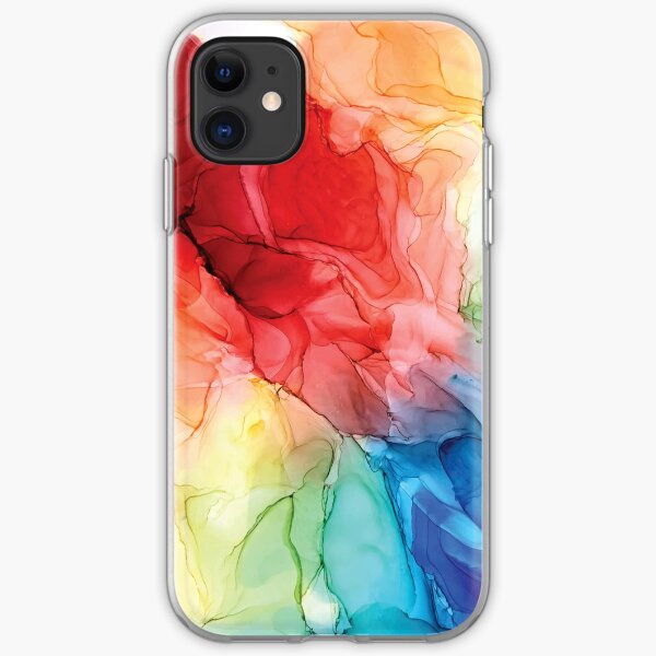Rainbow Good Vibes Abstract Painting iPhone Soft Case