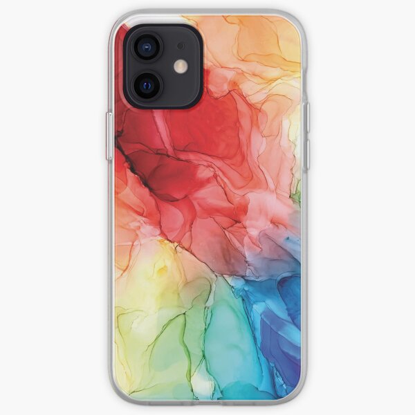 Rainbow Good Vibes Abstract Painting iPhone Soft Case