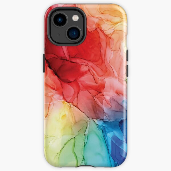 Rainbow Good Vibes Peinture abstraite Coque antichoc iPhone