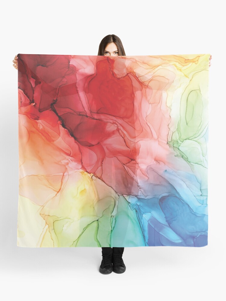 Elizabetta Black Ombre Silk Chiffon Large Scarf Shawl