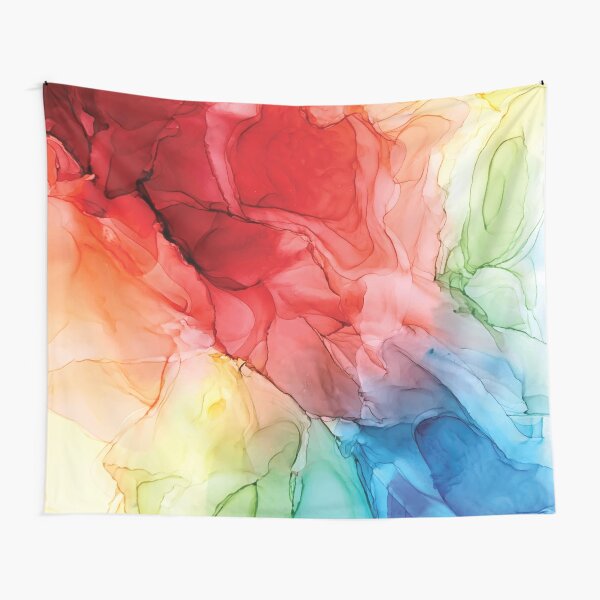 Rainbow Good Vibes Abstract Painting Tapestry