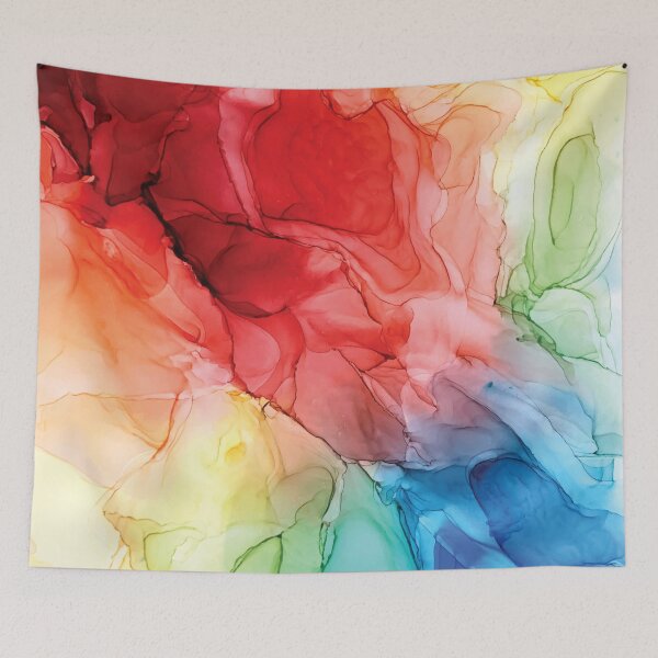 Item preview, Pintura abstracta de buenas vibraciones del arcoíris designed and sold by Elizabeth Karlson.