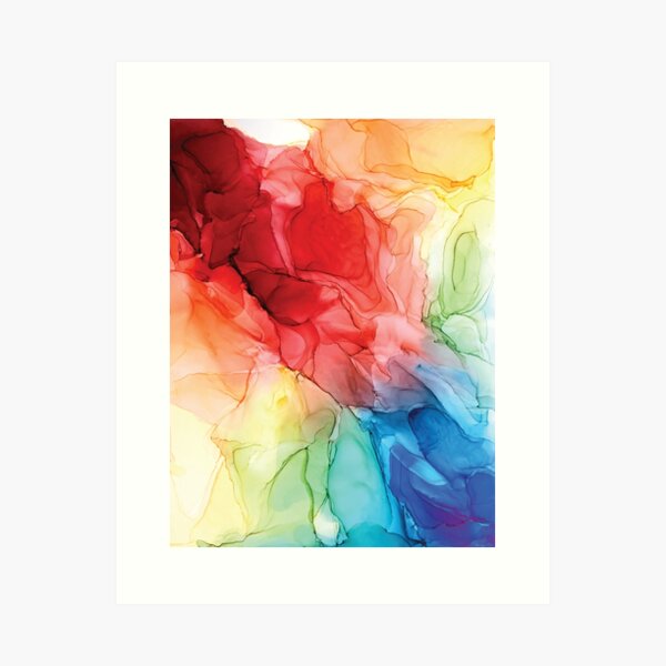 Rainbow Good Vibes Abstract Painting Art Print