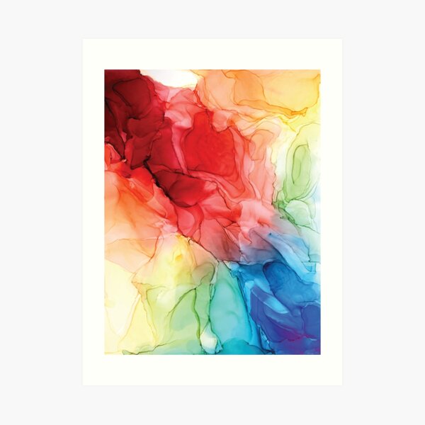 Rainbow Good Vibes Abstract Painting Art Print