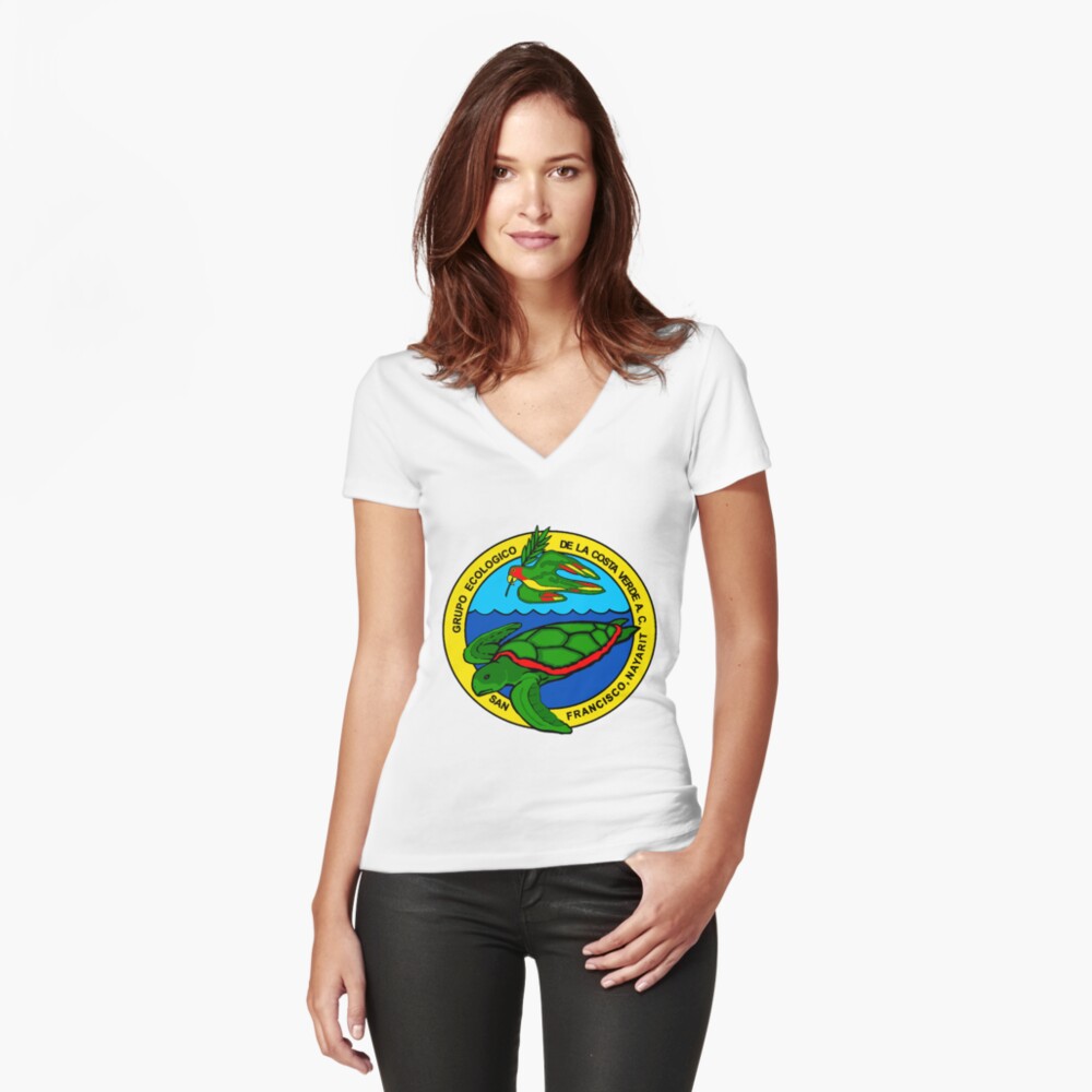 Item preview, Fitted V-Neck T-Shirt designed and sold by Grupo-Eco.