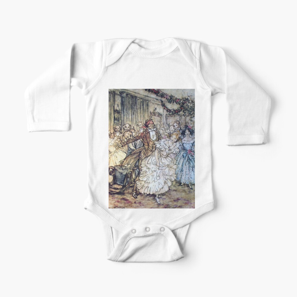 Party Games At Scrooge S Nephew S House A Christmas Carol Arthur Rackham Baby One Piece By Forgottenbeauty Redbubble