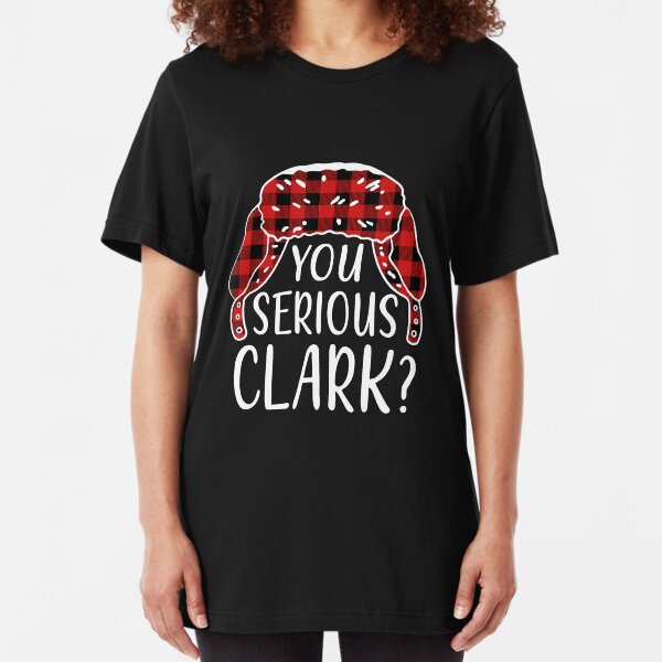 You Serious Clark Christmas Vacation Plaid Red Slim Fit T-Shirt