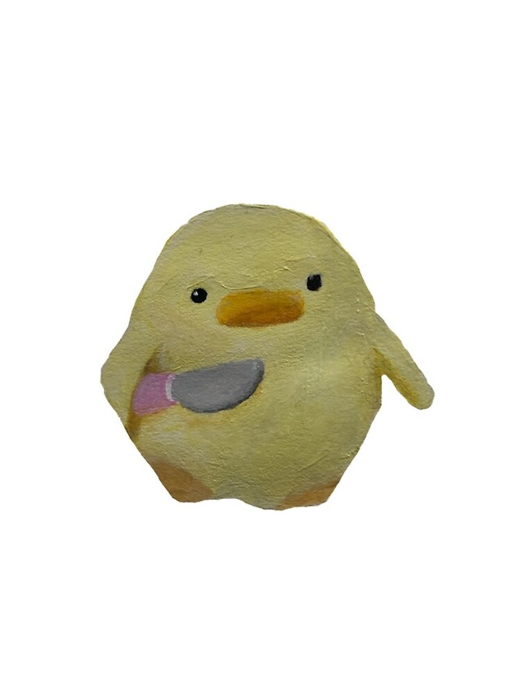 chick stuffed animal with knife