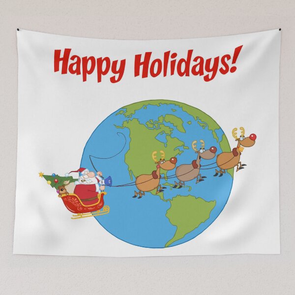 Item preview, Happy Holidays World Christmas Cartoon designed and sold by OlympusMons.